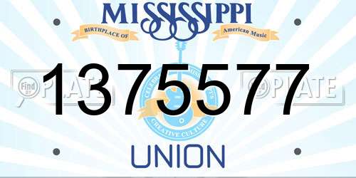 1375577 Mississippi License Plate