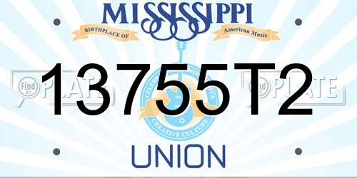 13755T2 Mississippi License Plate
