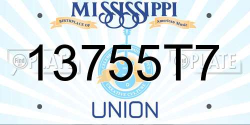 13755T7 Mississippi License Plate