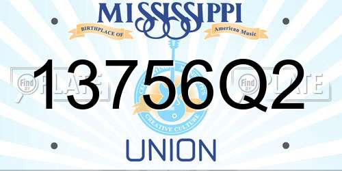 13756Q2 Mississippi License Plate