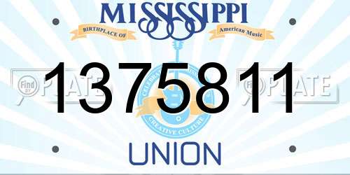 1375811 Mississippi License Plate