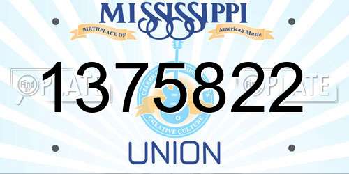 1375822 Mississippi License Plate