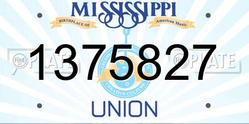 1375827 Mississippi License Plate
