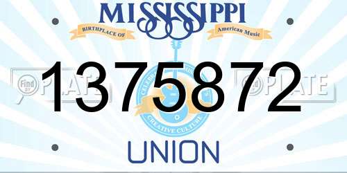 1375872 Mississippi License Plate
