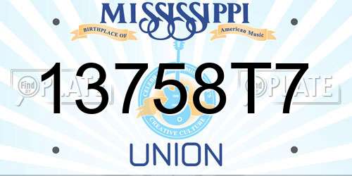 13758T7 Mississippi License Plate