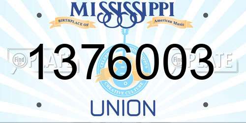 1376003 Mississippi License Plate