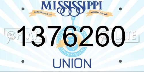 1376260 Mississippi License Plate