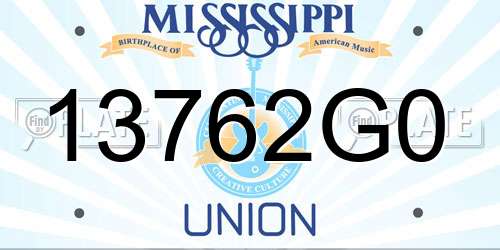 13762G0 Mississippi License Plate