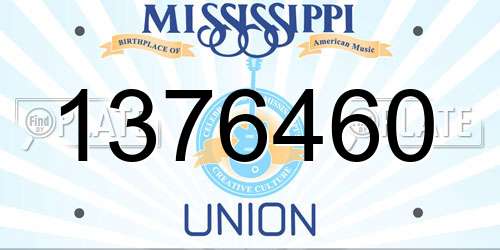 1376460 Mississippi License Plate