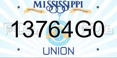13764G0 Mississippi License Plate