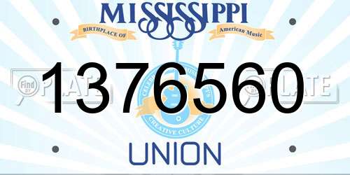 1376560 Mississippi License Plate