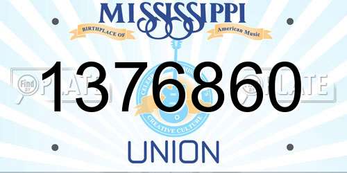 1376860 Mississippi License Plate