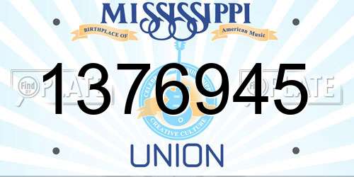 1376945 Mississippi License Plate
