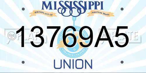 13769A5 Mississippi License Plate