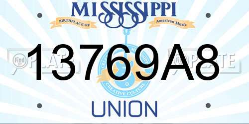 13769A8 Mississippi License Plate