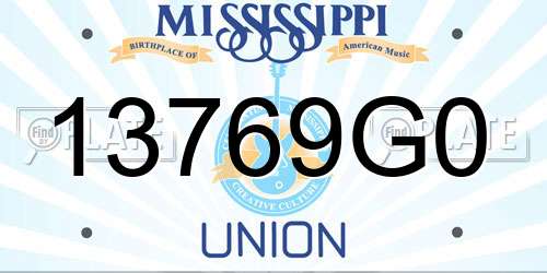 13769G0 Mississippi License Plate