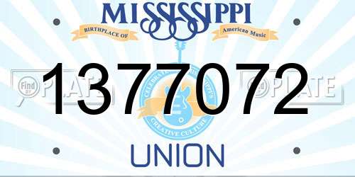 1377072 Mississippi License Plate
