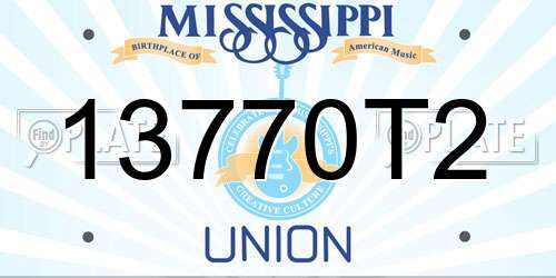 13770T2 Mississippi License Plate