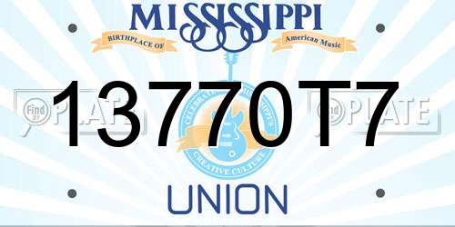 13770T7 Mississippi License Plate