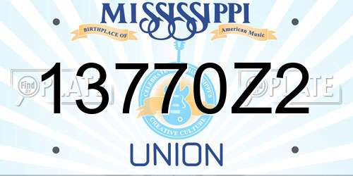 13770Z2 Mississippi License Plate