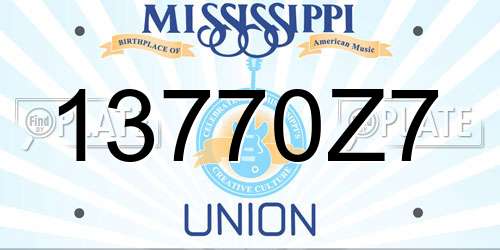 13770Z7 Mississippi License Plate