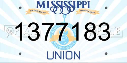 1377183 Mississippi License Plate