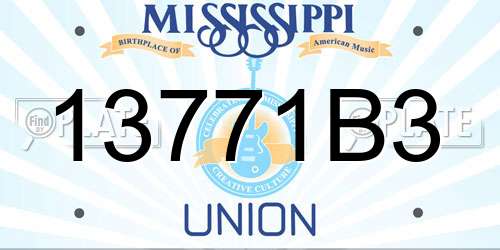 13771B3 Mississippi License Plate