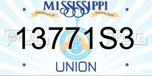 13771S3 Mississippi License Plate