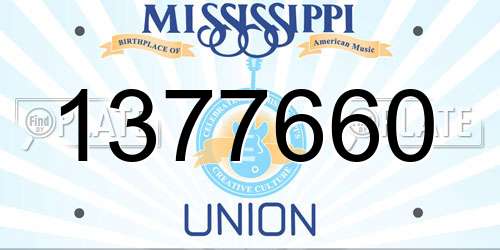 1377660 Mississippi License Plate