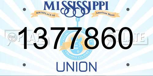 1377860 Mississippi License Plate