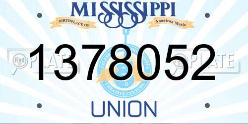 1378052 Mississippi License Plate