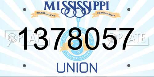1378057 Mississippi License Plate