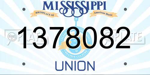 1378082 Mississippi License Plate