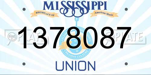 1378087 Mississippi License Plate