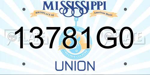 13781G0 Mississippi License Plate