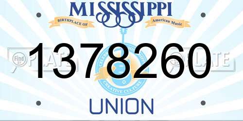1378260 Mississippi License Plate