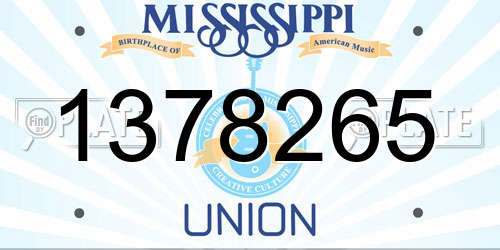 1378265 Mississippi License Plate