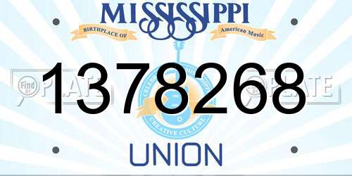 1378268 Mississippi License Plate