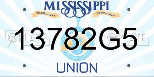 13782G5 Mississippi License Plate