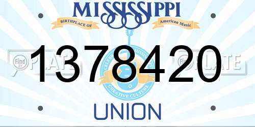1378420 Mississippi License Plate