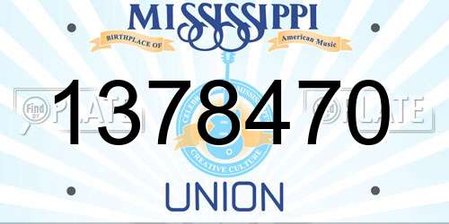 1378470 Mississippi License Plate