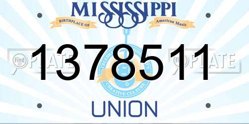 1378511 Mississippi License Plate