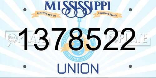 1378522 Mississippi License Plate