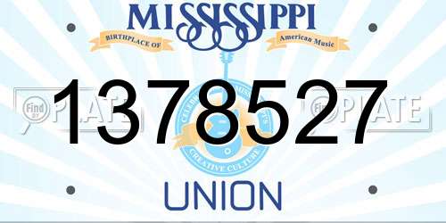 1378527 Mississippi License Plate