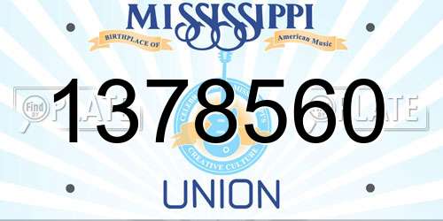 1378560 Mississippi License Plate