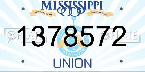 1378572 Mississippi License Plate