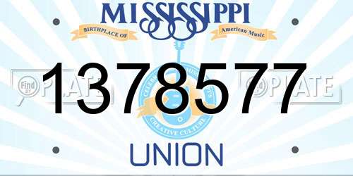 1378577 Mississippi License Plate