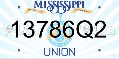 13786Q2 Mississippi License Plate