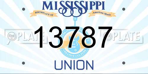 13787 Mississippi License Plate