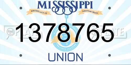 1378765 Mississippi License Plate
